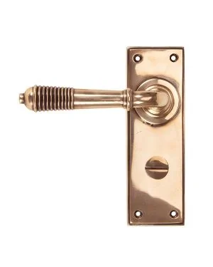 Polished Bronze Reeded Lever Bathroom Set