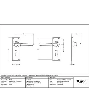 Polished Bronze Newbury Lever Euro Lock Set