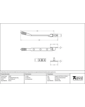 Polished Bronze 8" Reeded Stay