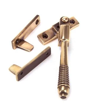 Polished Bronze Night-Vent Locking Reeded Fastener