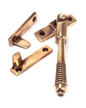 Polished Bronze Night-Vent Locking Reeded Fastener