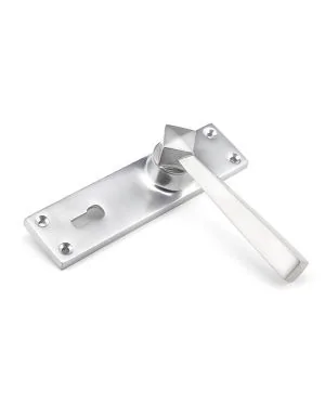 Satin Chrome Straight Lever Lock Set