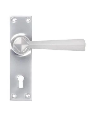 Satin Chrome Straight Lever Lock Set