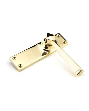 Polished Brass Straight Lever Latch Set