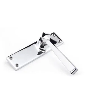 Polished Chrome Straight Lever Latch Set