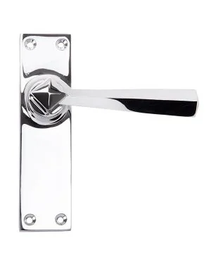 Polished Chrome Straight Lever Latch Set