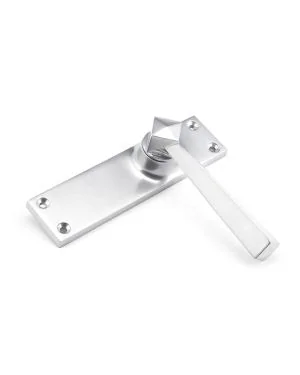Satin Chrome Straight Lever Latch Set
