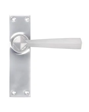Satin Chrome Straight Lever Latch Set