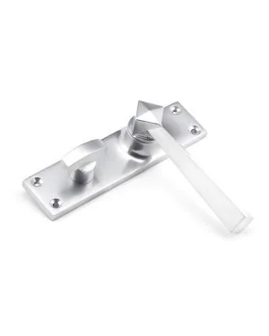 Satin Chrome Straight Lever Bathroom Set