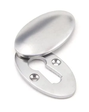 Satin Chrome Oval Escutcheon & Cover