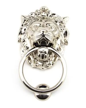 Polished Nickel Lion Head Door Knocker