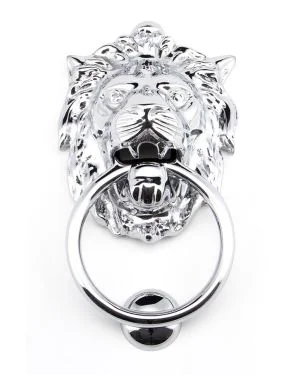 Polished Chrome Lion Head Door Knocker