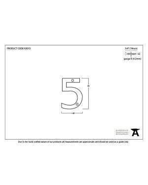 Aged Bronze Numeral 5