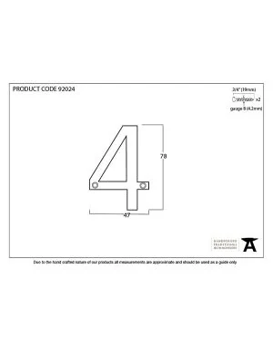 Polished Bronze Numeral 4