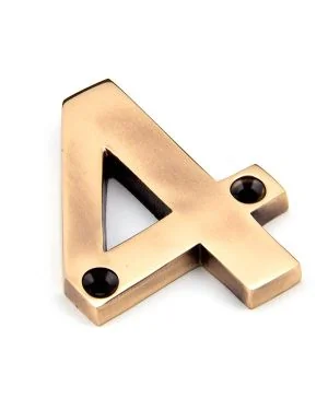 Polished Bronze Numeral 4