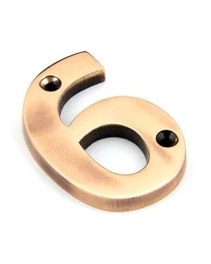 Polished Bronze Numeral 6
