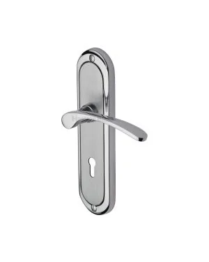 Heritage Brass Door Handle Lever Lock Ambassador Design Apollo finish