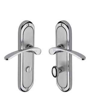 Heritage Brass Door Handle for Bathroom Ambassador Design Apollo finish