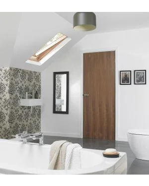 Flush Black Walnut Fire Door (FD60)