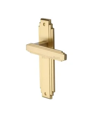 Heritage Brass Door Handle Lever Latch Astoria Design Satin Brass finish