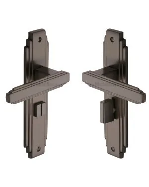 Heritage Brass Door Handle for Bathroom Astoria Design Matt Bronze finish