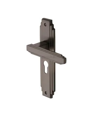 Heritage Brass Door Handle Euro Profile Astoria Design Matt Bronze finish