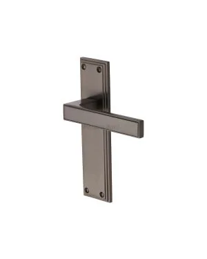 Heritage Brass Door Handle Lever Latch Atlantis Design Matt Bronze finish
