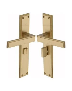 Heritage Brass Atlantis Long Bathroom set Satin Brass finish