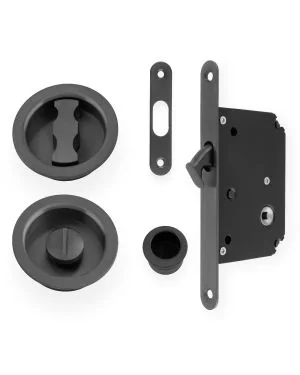 Round Sliding Door Privacy Set - Dark Bronze