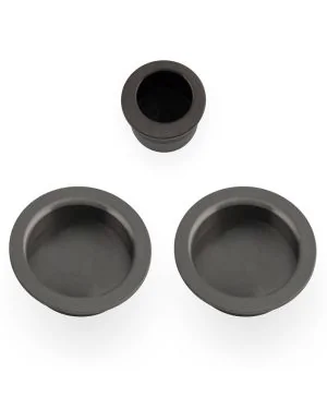 Round Sliding Door Pull Set - Dark Bronze