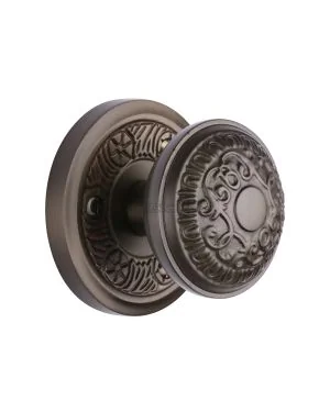 Heritage Brass Mortice Knob on Rose Aydon Design Matt Bronze finish