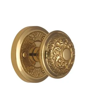 Heritage Brass Mortice Knob on Rose Aydon Design Polished Brass finish