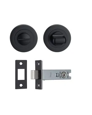 Calypso Handle Latch Pack - Satin Black - Essential Door Pack