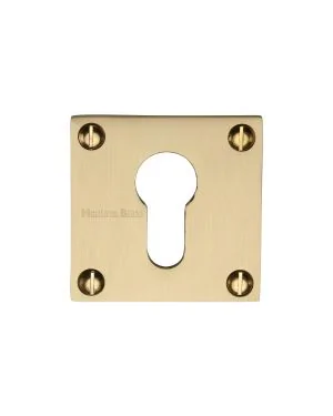 Heritage Brass Euro Profile Cylinder Escutcheon Satin Brass finish