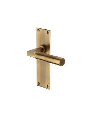 Heritage Brass Door Handle Lever Latch Bauhaus Design Antique finish