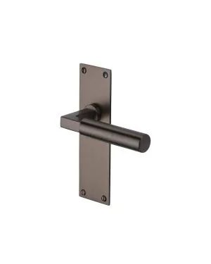Heritage Brass Door Handle Lever Latch Bauhaus Design Matt Bronze finish