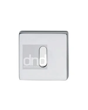 Square Escutcheon Keyhole Polished Chrome