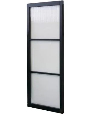 Bergen Black 3-Light Demi Panel Reeded