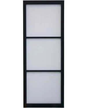 Bergen Black 3-Light Demi Panel Reeded