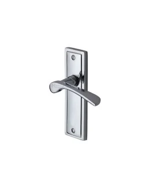 Heritage Brass Door Handle Lever Latch Boston Design Polished Chrome finish