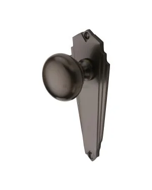 Heritage Brass Mortice Knob on Latch Plate Broadway Design Matt Bronze finish