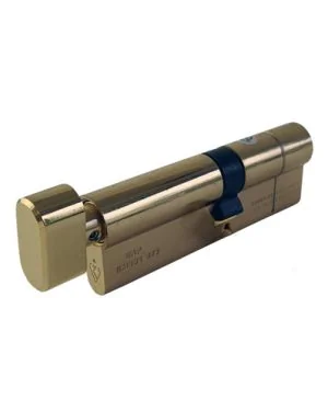 60mm Euro Cylinder (30-30) - Key & Turn - Satin Brass