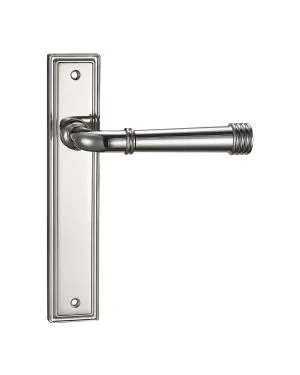 Bristol Backplate Handle Pair - Latch Only - Polished Nickel