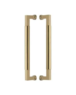 Heritage Brass Door Pull Handle Bauhaus Design 330mm Satin Brass Finish