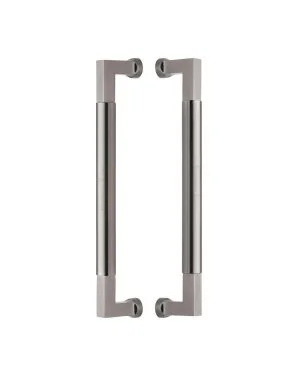 Heritage Brass Door Pull Handle Bauhaus Design 330mm Satin Nickel Finish
