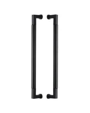 Heritage Brass Door Pull Handle Bauhaus Design 483mm Matt Black Finish