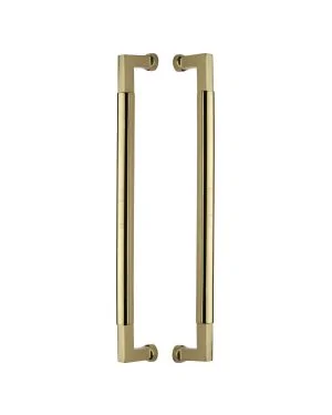 Heritage Brass Door Pull Handle Bauhaus Design 483mm Polished Brass Finish