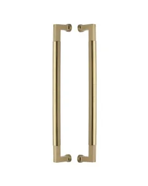 Heritage Brass Door Pull Handle Bauhaus Design 483mm Satin Brass Finish