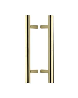 Heritage Brass Back to Back Door Pull Handle Bar Design 305mm Polished Brass Finish