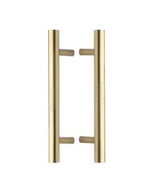 Heritage Brass Back to Back Door Pull Handle Bar Design 305mm Satin Brass Finish